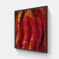 Red fire blazing-Canvas-artwall-20x20 cm-Black-Artwall