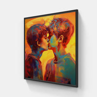 Eternal Love Connection Embrace-Canvas-artwall-20x20 cm-Black-Artwall