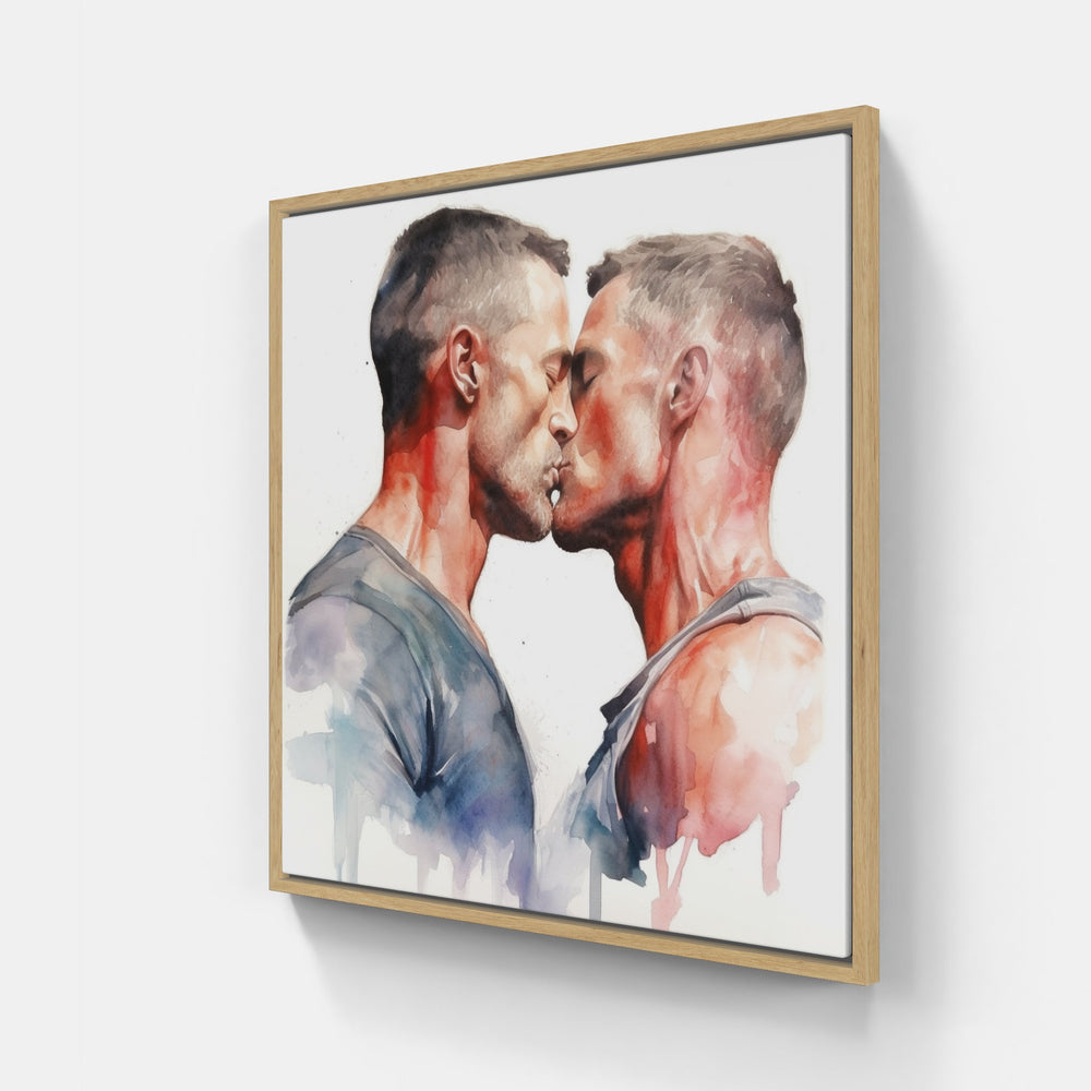 Amorous Unity Passion Embrace-Canvas-artwall-Artwall