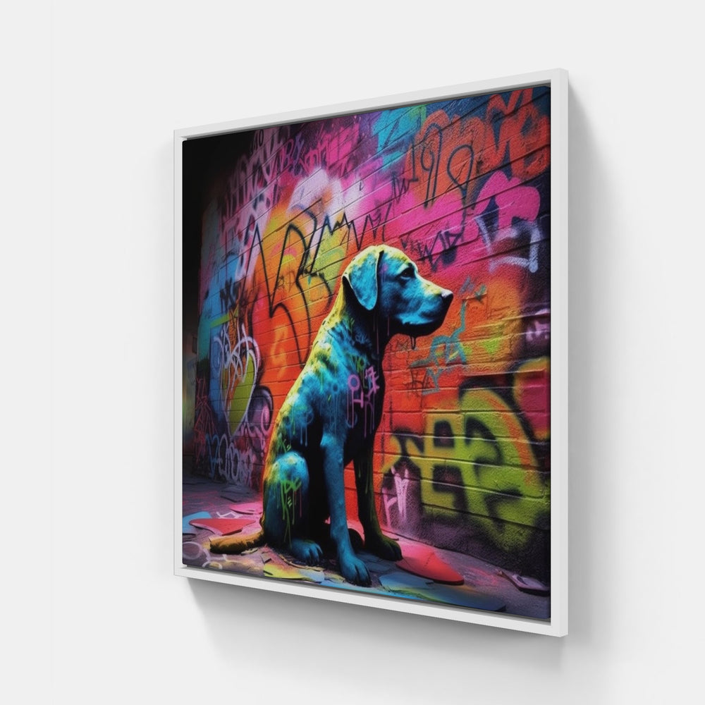 Dog love joy peace-Canvas-artwall-20x20 cm-White-Artwall
