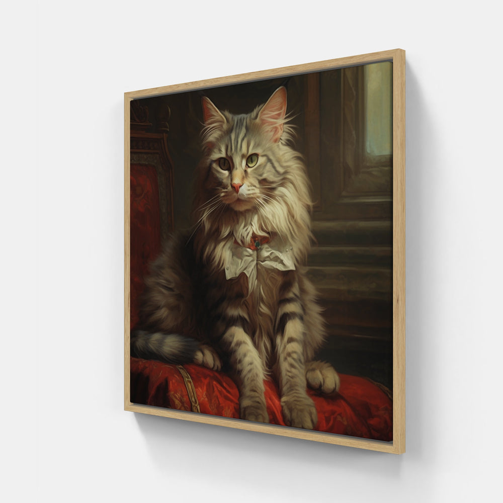 Da vinci Cat-Canvas-artwall-20x20 cm-Wood-Artwall