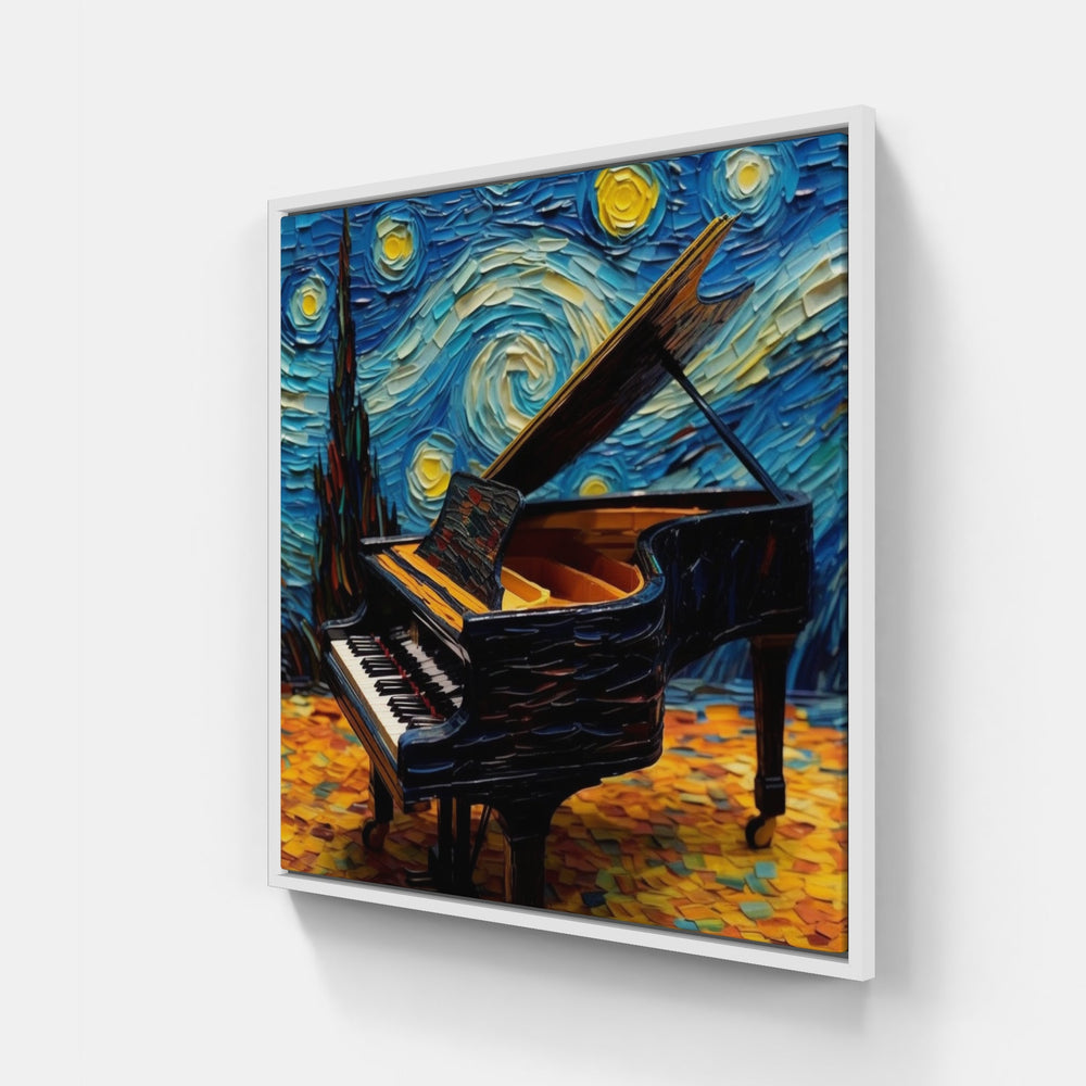 Eloquent Piano Masterpiece-Canvas-artwall-20x20 cm-White-Artwall