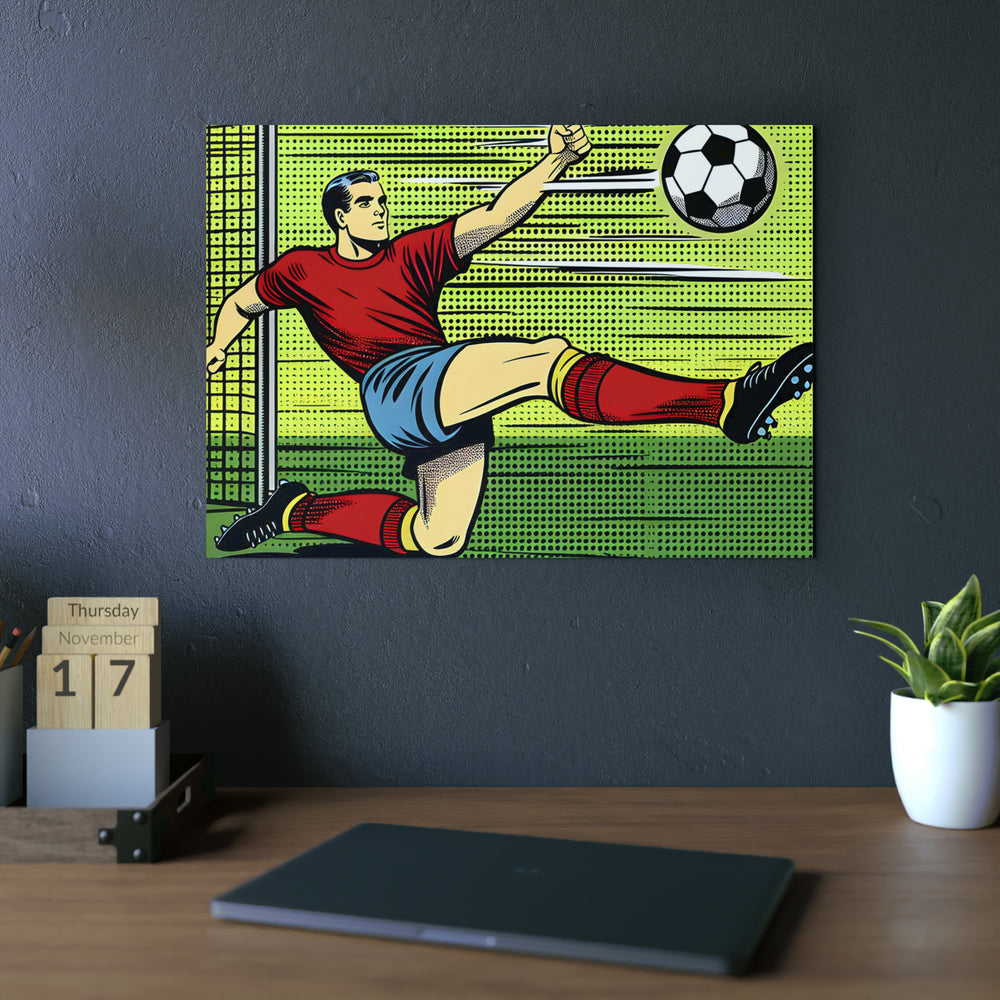 kick, goal, game, foot- Tableau aluminium