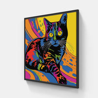 Cat tail swish-Canvas-artwall-20x20 cm-Black-Artwall