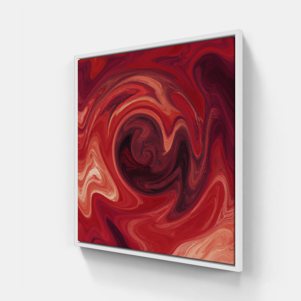 Red rosy blooms-Canvas-artwall-20x20 cm-White-Artwall