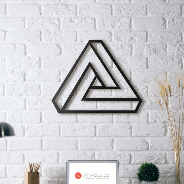 Decoration metal triangle illusion
