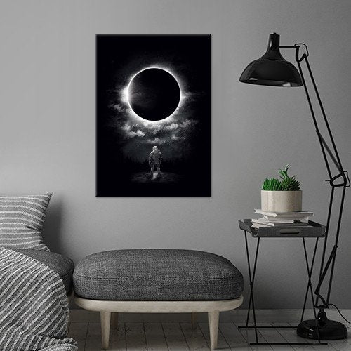 Eclipse Black and White Poster