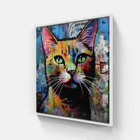 Cat Fuzz Soft Fur-Canvas-artwall-20x20 cm-White-Artwall
