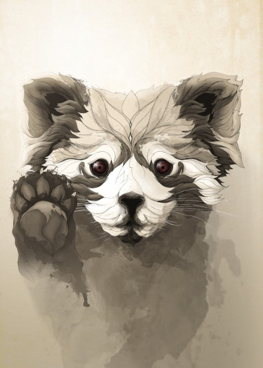 Poster Mural Metal Petit Panda