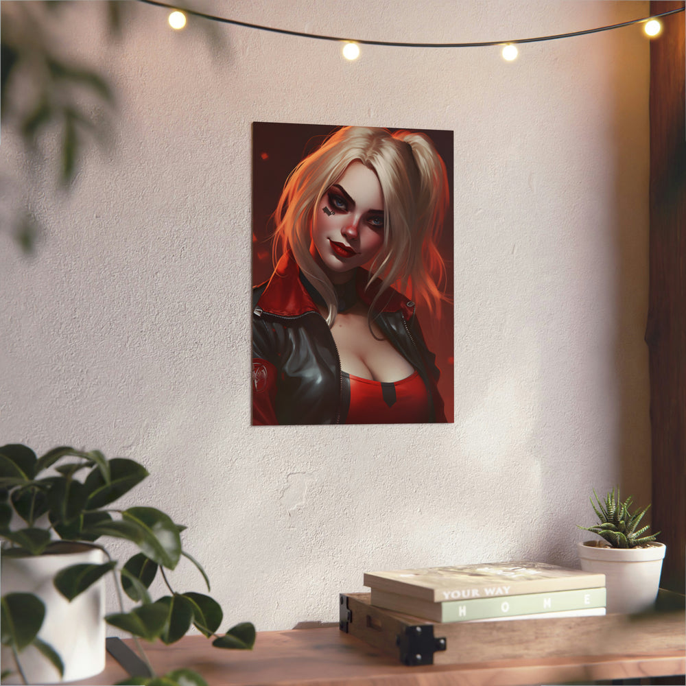 Harley Quinn rire et chaos tableau aluminium