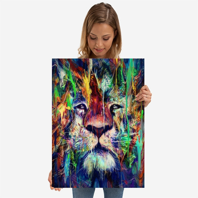 Poster Metal Lion Pop Art