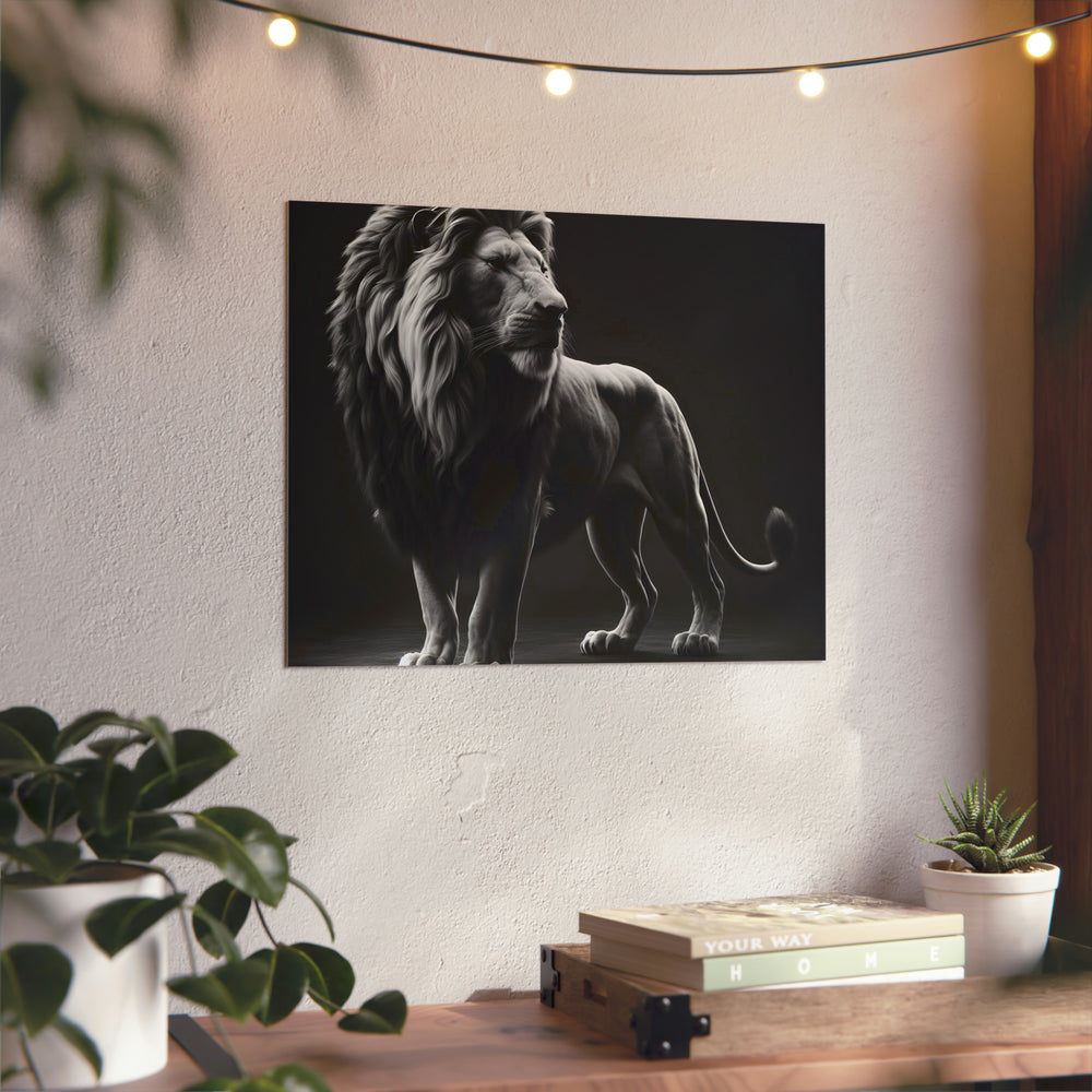 Lion dans la nuit - Tableau aluminium