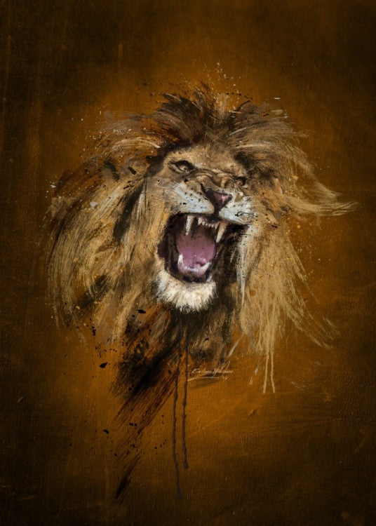 Fury of Lion Metal Poster