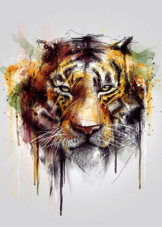 Poster Métal Tigre Portrait