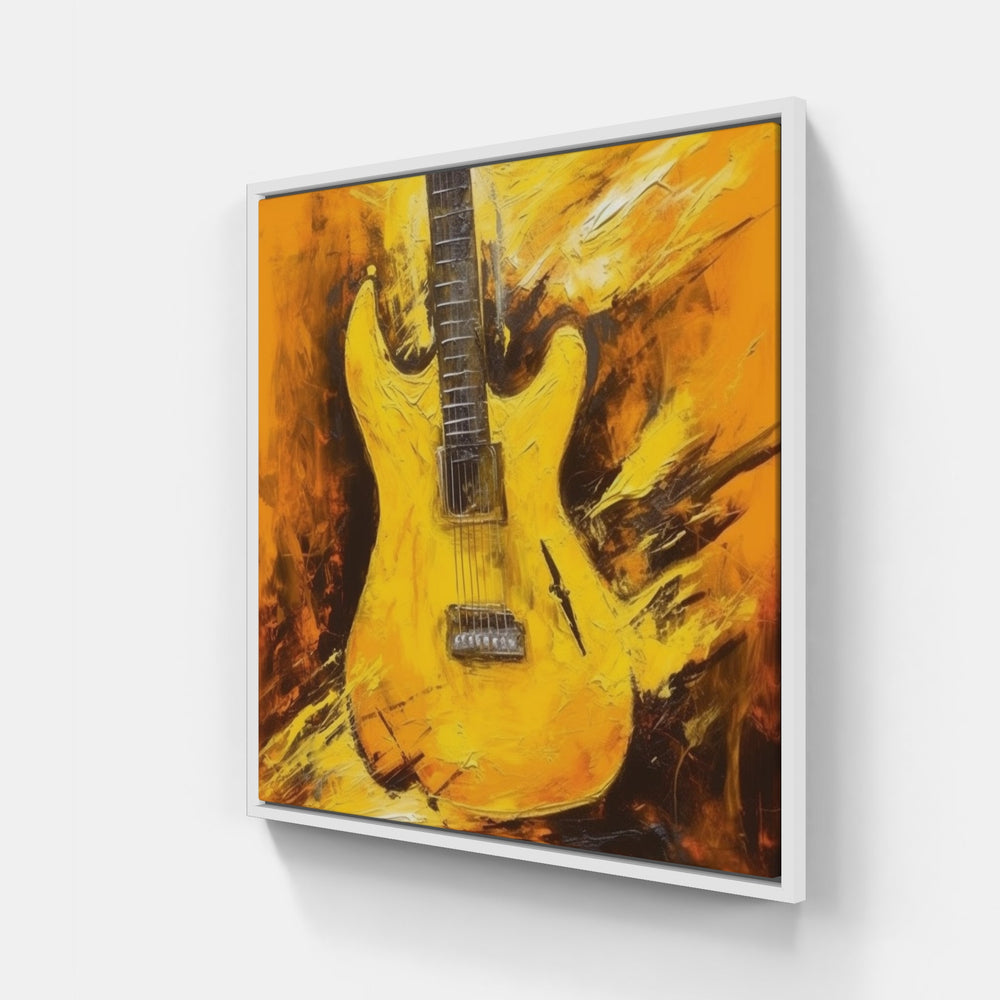 Radiant Guitar Aura-Canvas-artwall-20x20 cm-White-Artwall