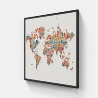 Dazzling World Dreams-Canvas-artwall-20x20 cm-Black-Artwall