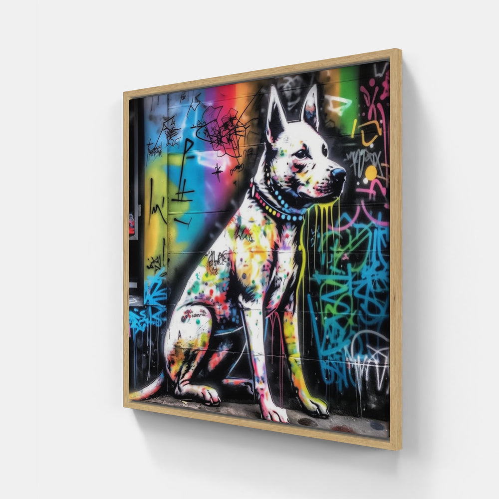 Dog Joy Love Peace-Canvas-artwall-20x20 cm-Wood-Artwall