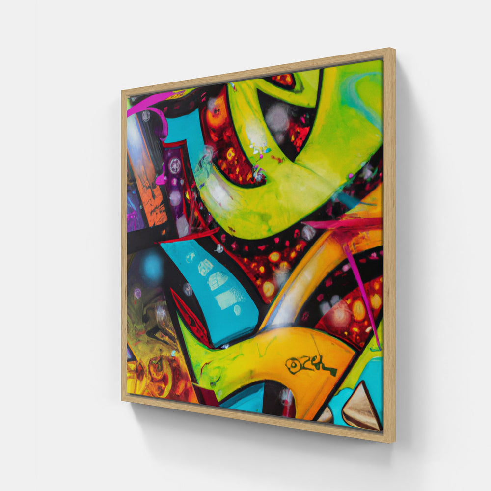 Graffiti Street Art Vandalism-Canvas-artwall-20x20 cm-Wood-Artwall