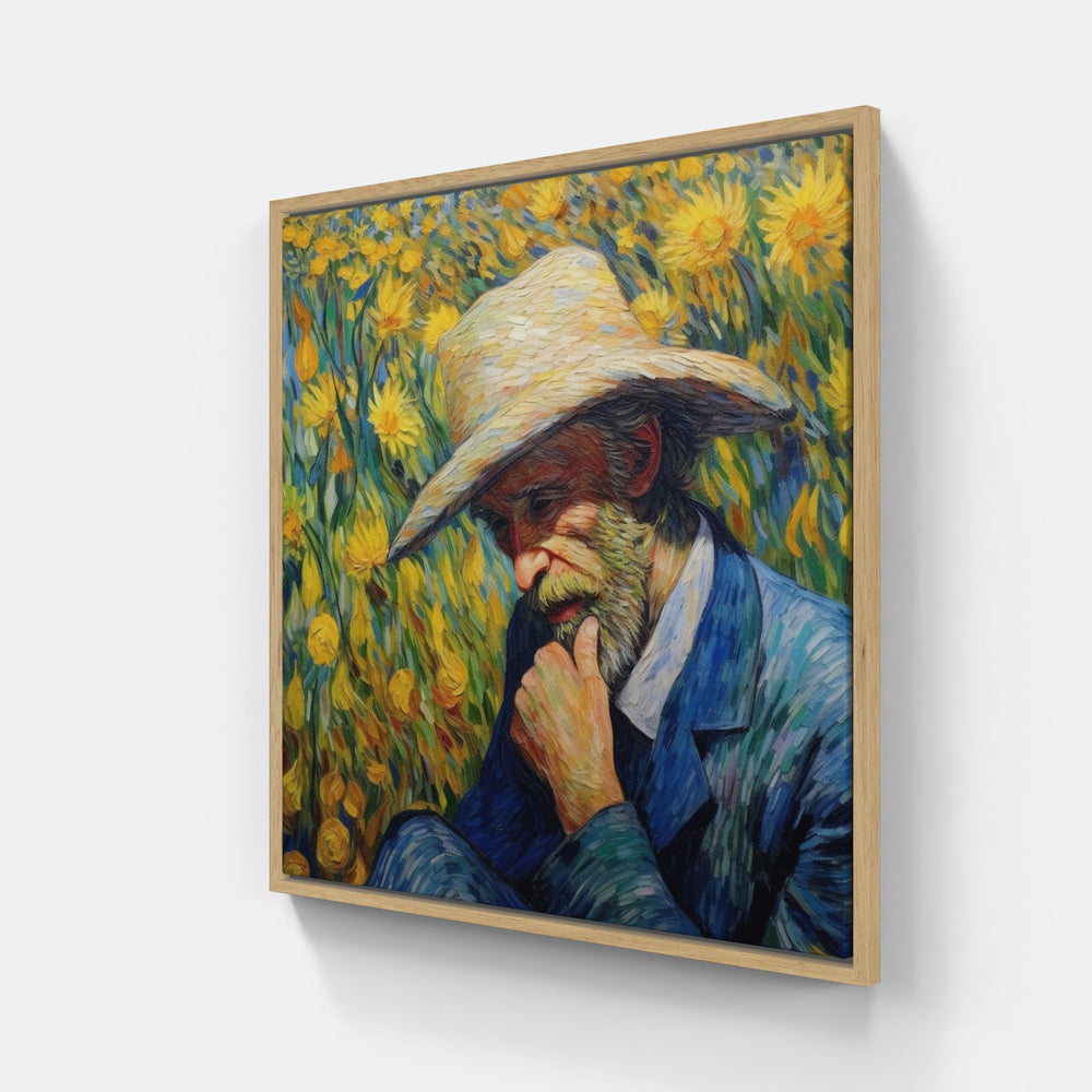 Van Gogh's Radiant Sun-Canvas-artwall-20x20 cm-Wood-Artwall