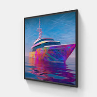 Nautical Twilight Elegant Yacht-Canvas-artwall-20x20 cm-Black-Artwall