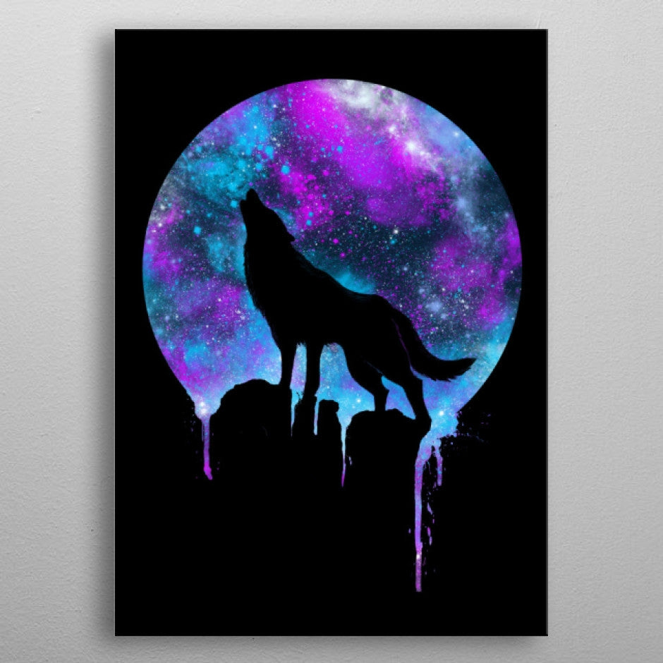 Poster Mural Metal Loup hurlement