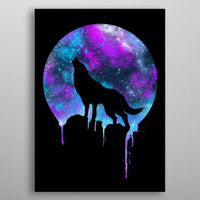 Poster Mural Metal Loup hurlement