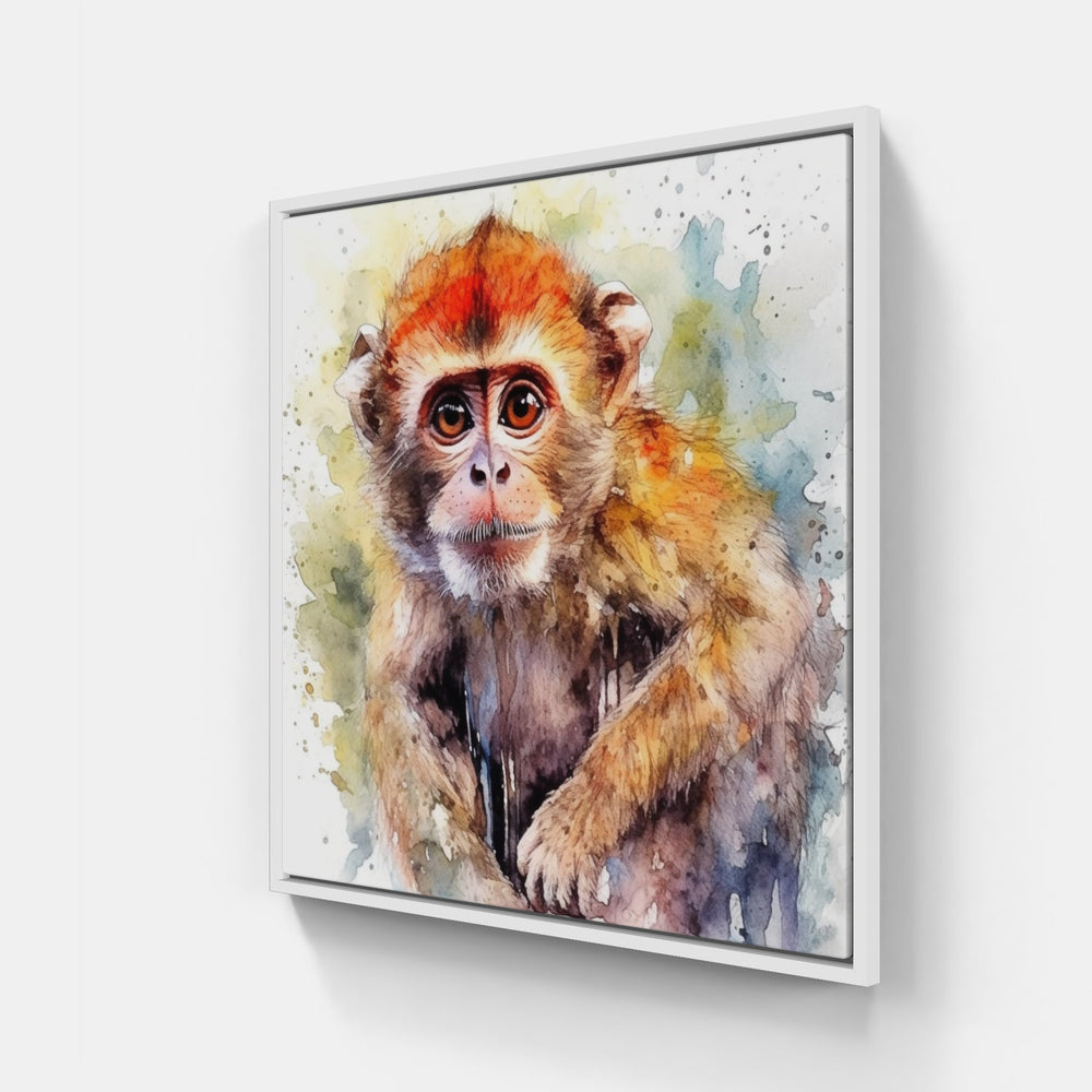 Vibrant Monkey Canva-Canvas-artwall-20x20 cm-White-Artwall