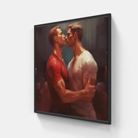 Blissful Affection Devotion Kiss-Canvas-artwall-20x20 cm-Black-Artwall