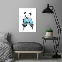 Boxing Panda Metal Poster