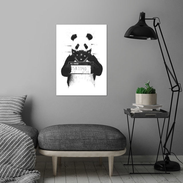 Panda Gangster Metal Poster