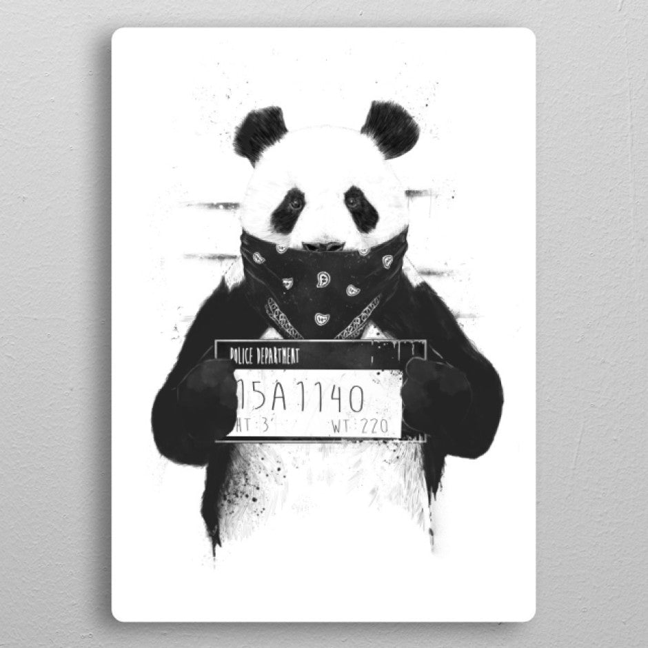 Panda Gangster Metal Poster