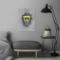 Hipster Lion Metal Wall Poster