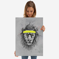 Hipster Lion Metal Wall Poster