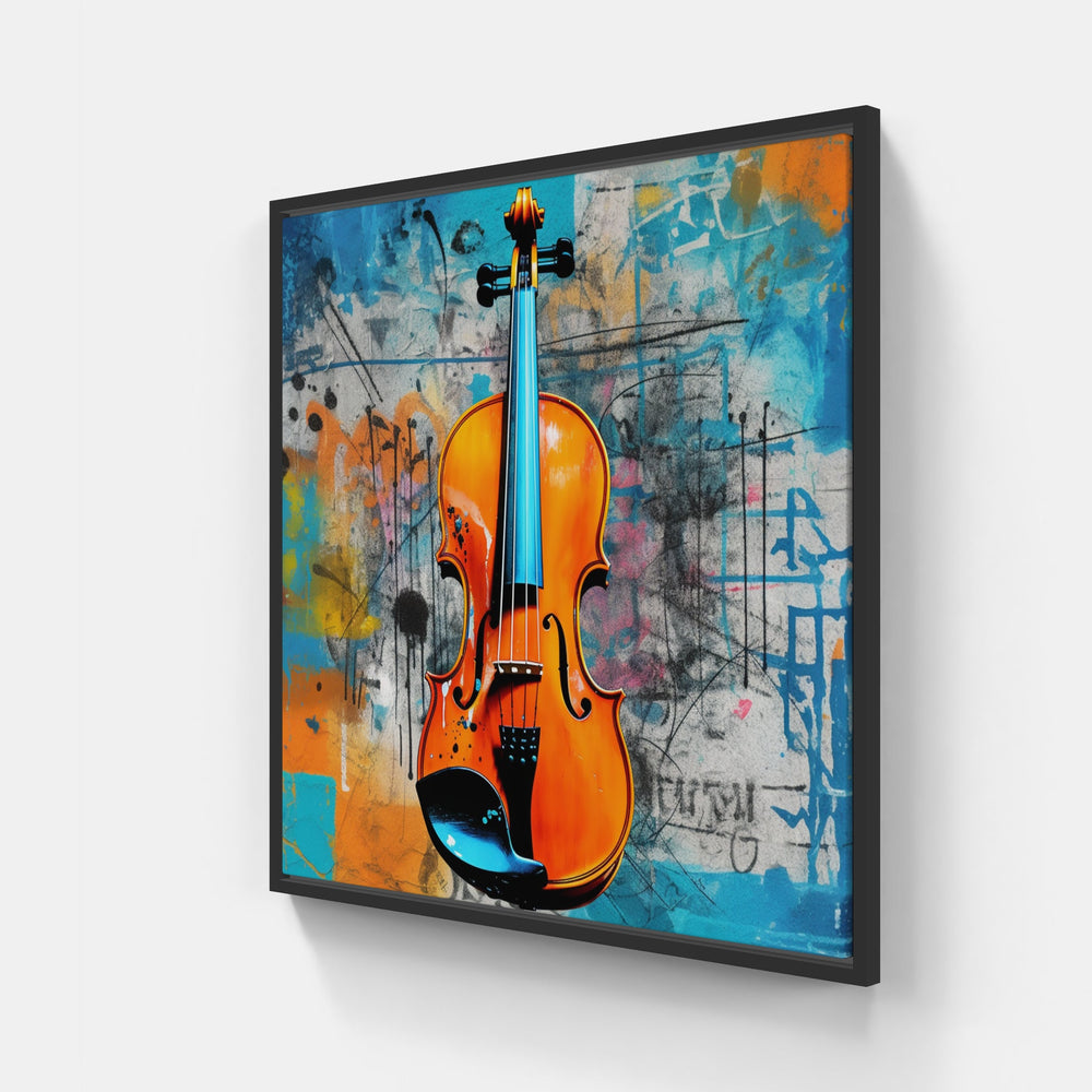 Enchanting Violin Sonata-Canvas-artwall-20x20 cm-Black-Artwall