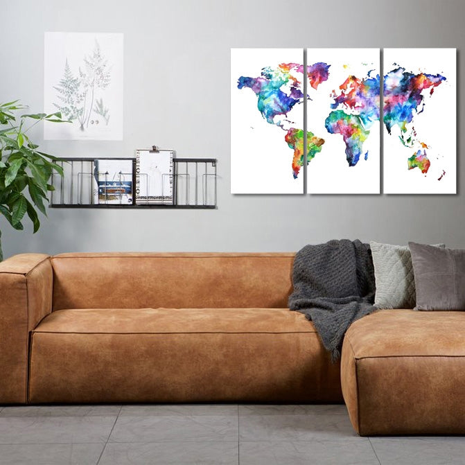 Colorful Planisphere Wall Canvas