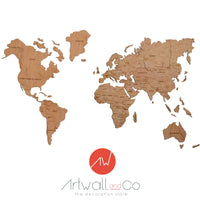 Decoration bois carte du monde
