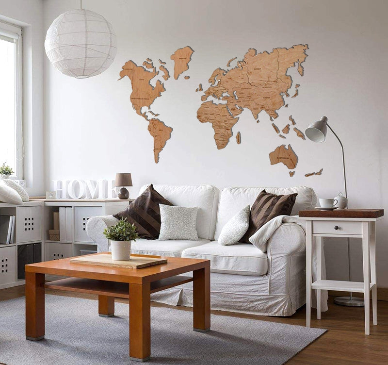 World Map Wood Decoration