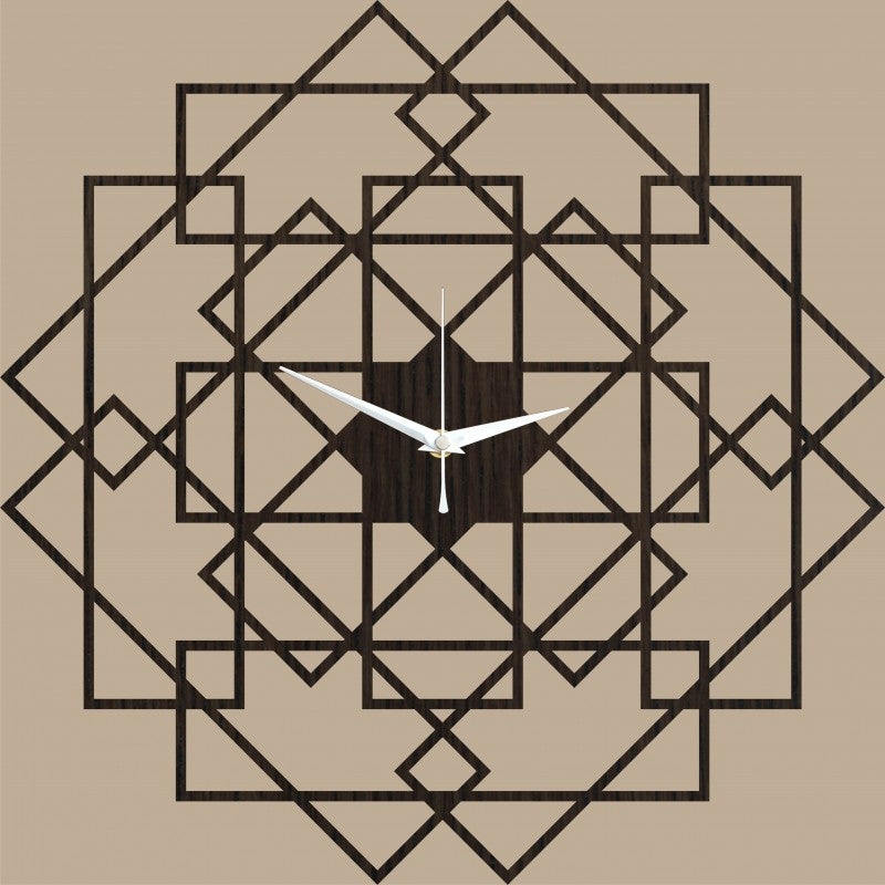 Square Wood Wall Clock