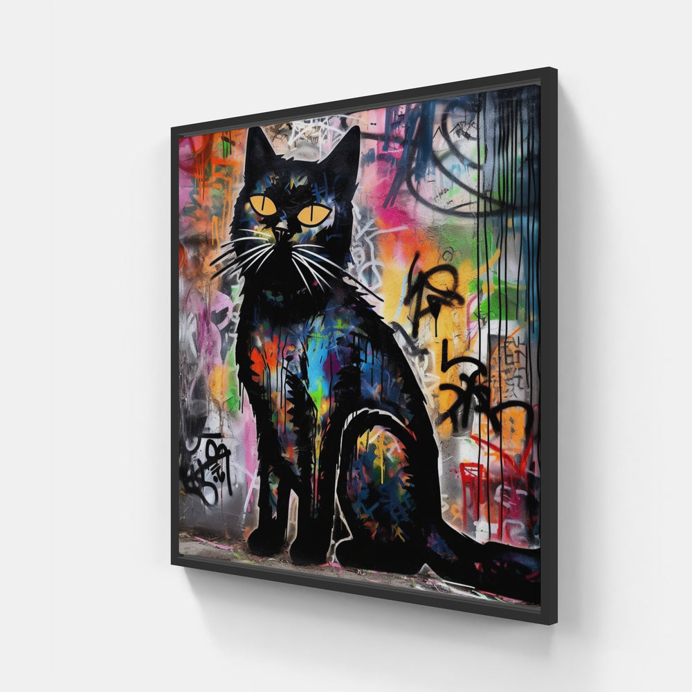 Cat lovers-Canvas-artwall-20x20 cm-Black-Artwall