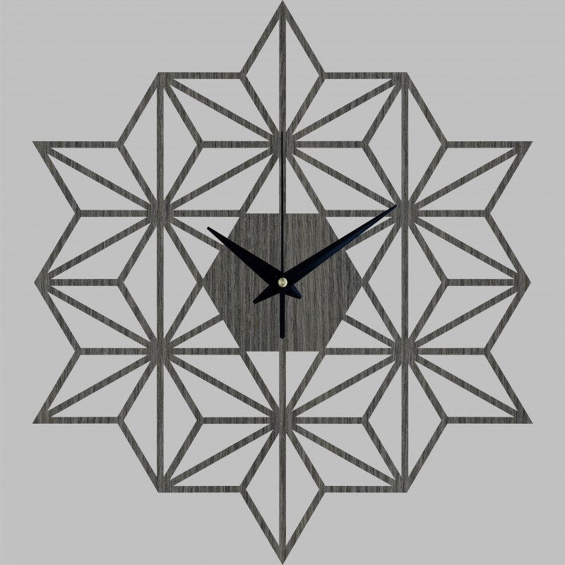 Horloge Murale Bois snowflake