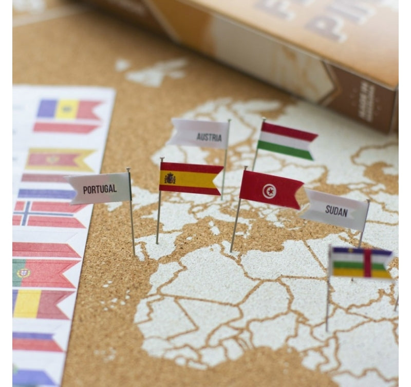 Pack of world pins flags