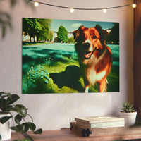 Chien Adore Jouer- Tableau aluminium