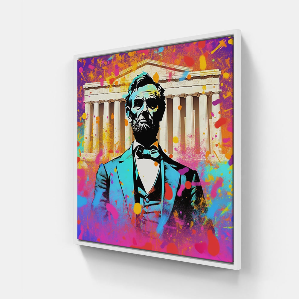 Abraham Lincoln-Canvas-artwall-20x20 cm-White-Artwall