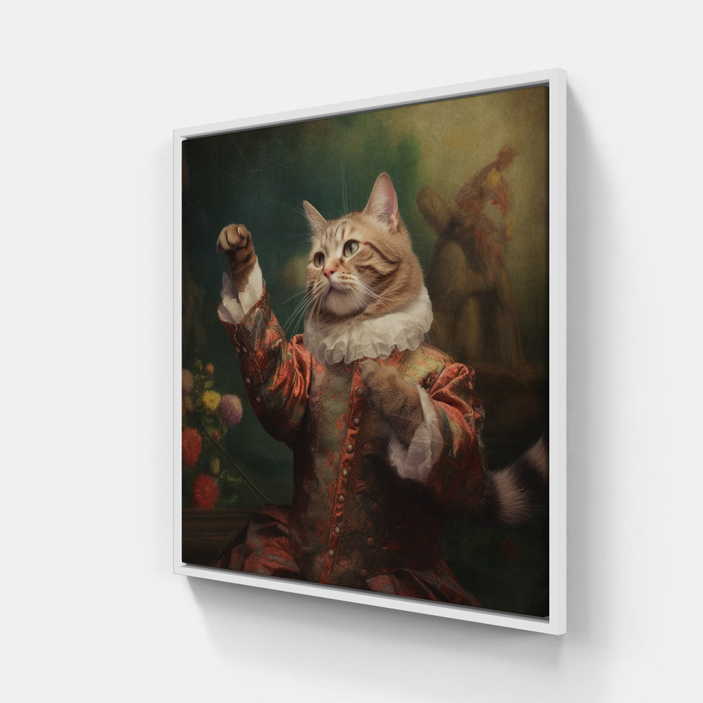 Flemish cat-Canvas-artwall-20x20 cm-White-Artwall