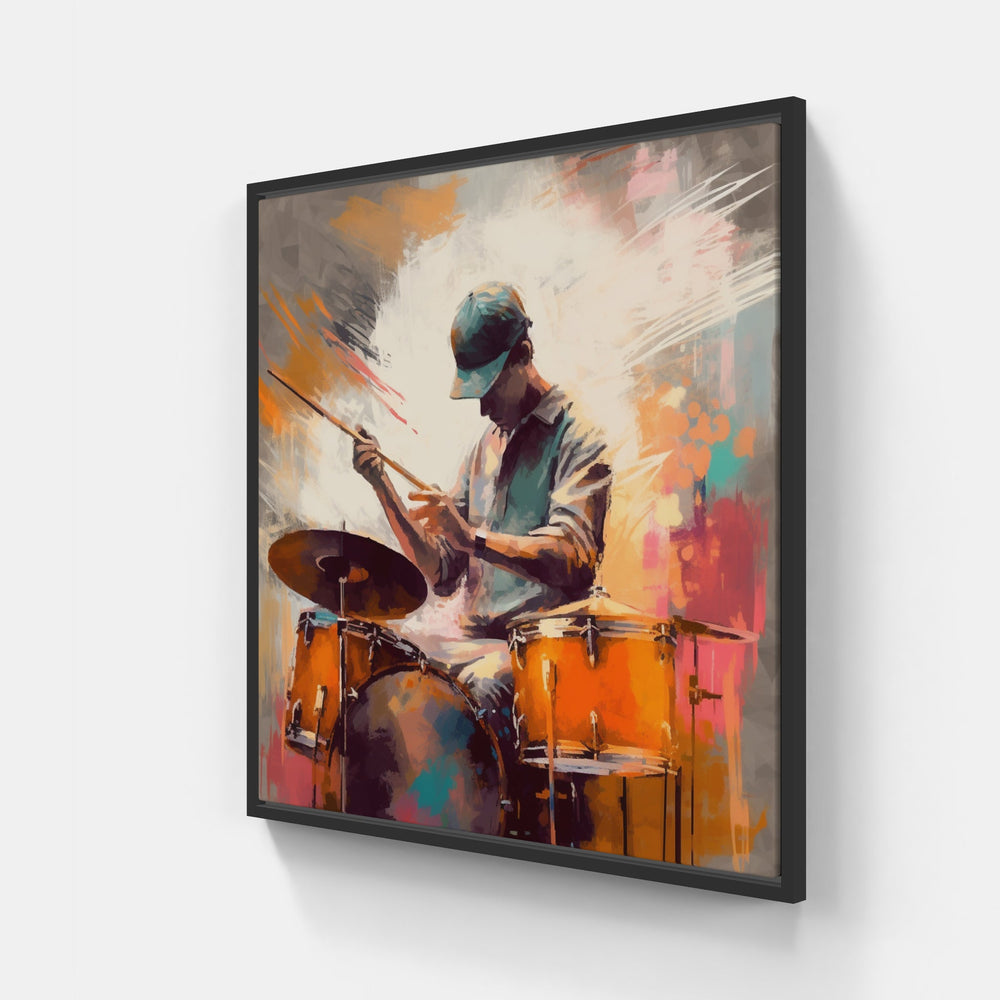 Vivid Drum Grooves-Canvas-artwall-20x20 cm-Black-Artwall