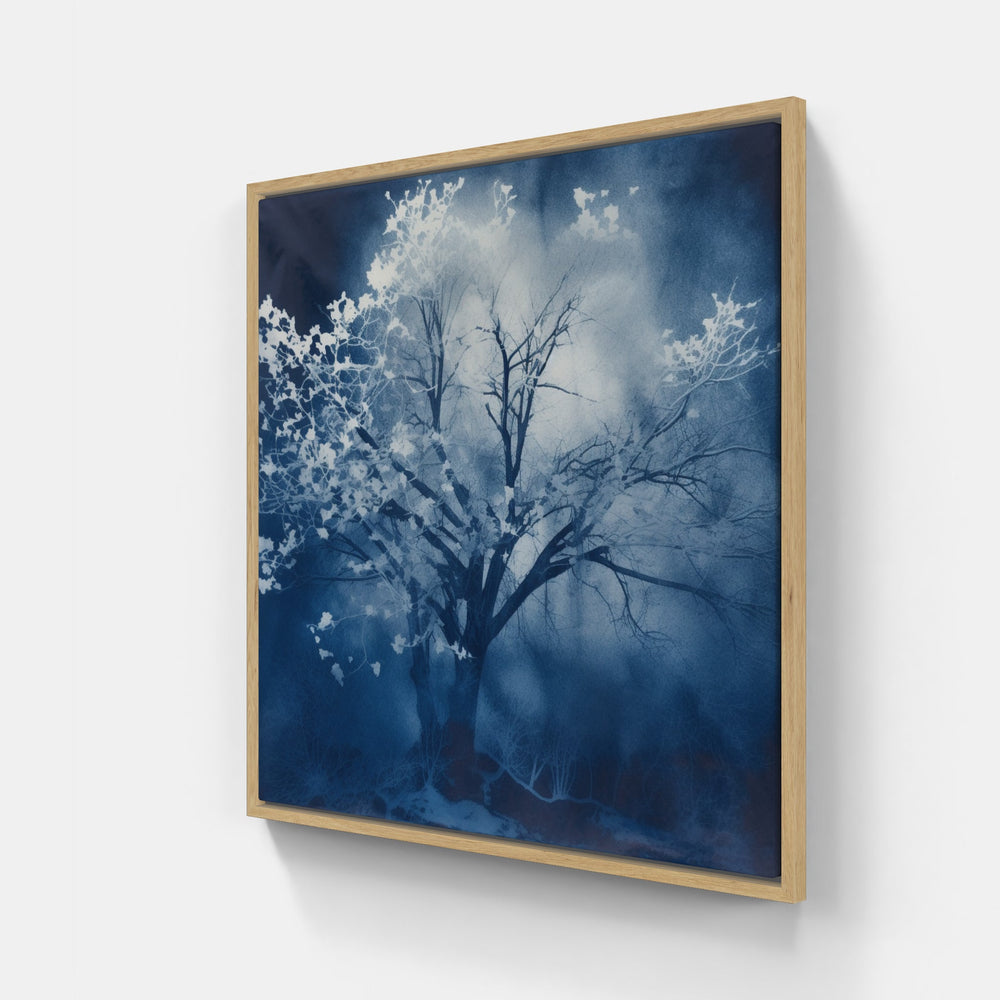 Nostalgic Cyanotype Echoes-Canvas-artwall-Artwall