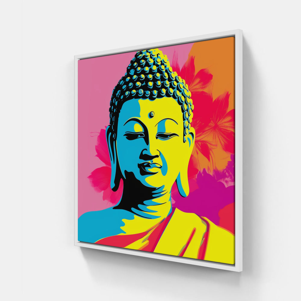Buddha Zen Pop-Canvas-artwall-20x20 cm-White-Artwall