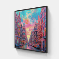 Amsterdam Symphony"-Canvas-artwall-20x20 cm-Black-Artwall