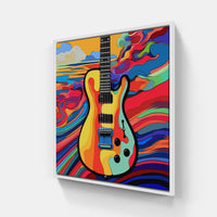 Charming Guitar Echo-Canvas-artwall-20x20 cm-White-Artwall