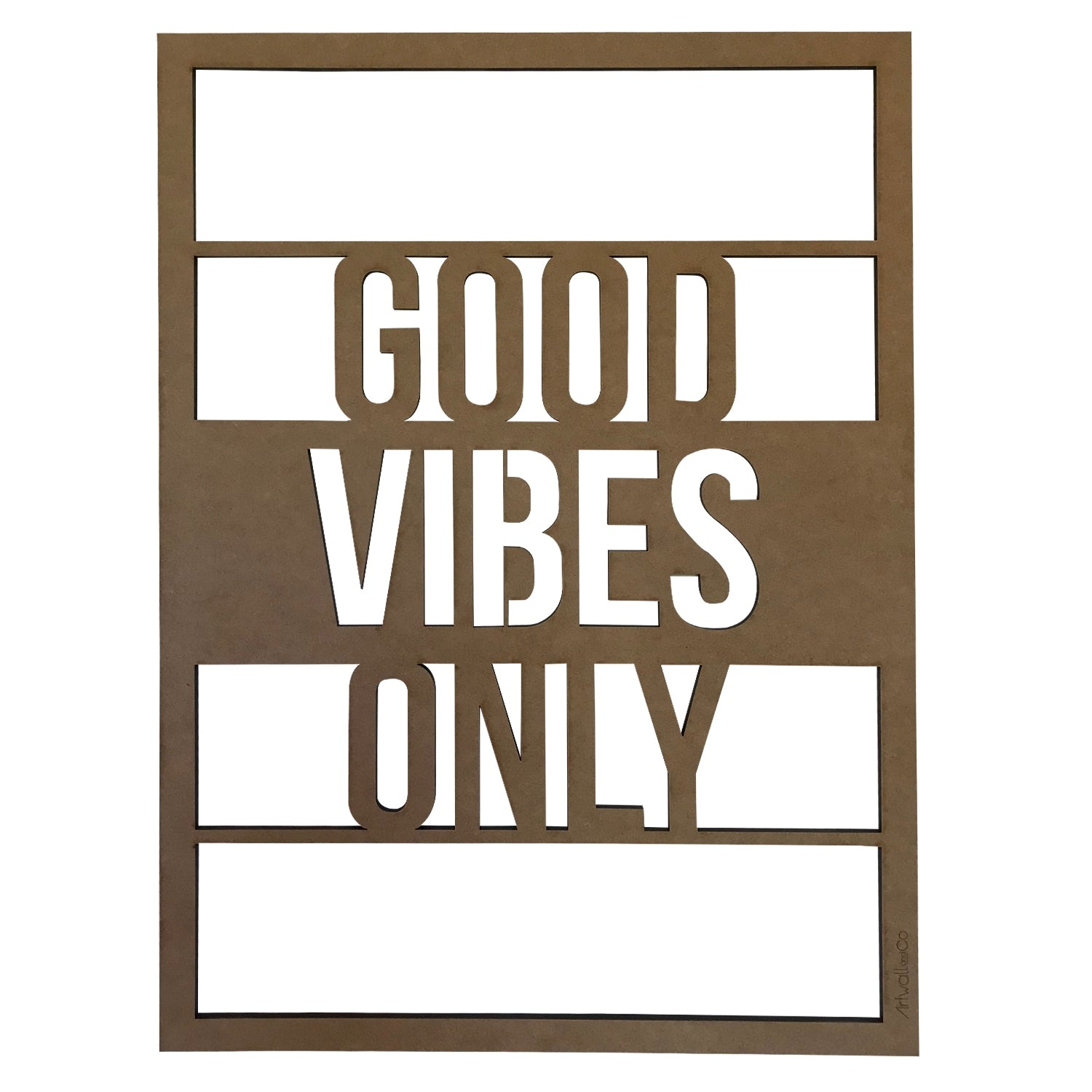 Good Vibes Wood Wall Decoration - - Artwall and co